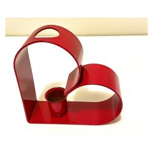 Red Metal Heart Shaped Candle Holder, Valentine’s Day